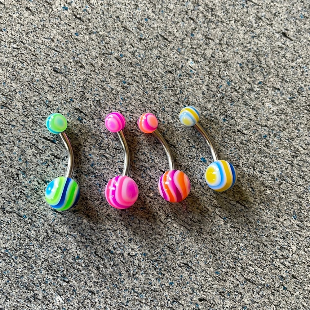 4 Pack of Body Candy Belly Button Rings